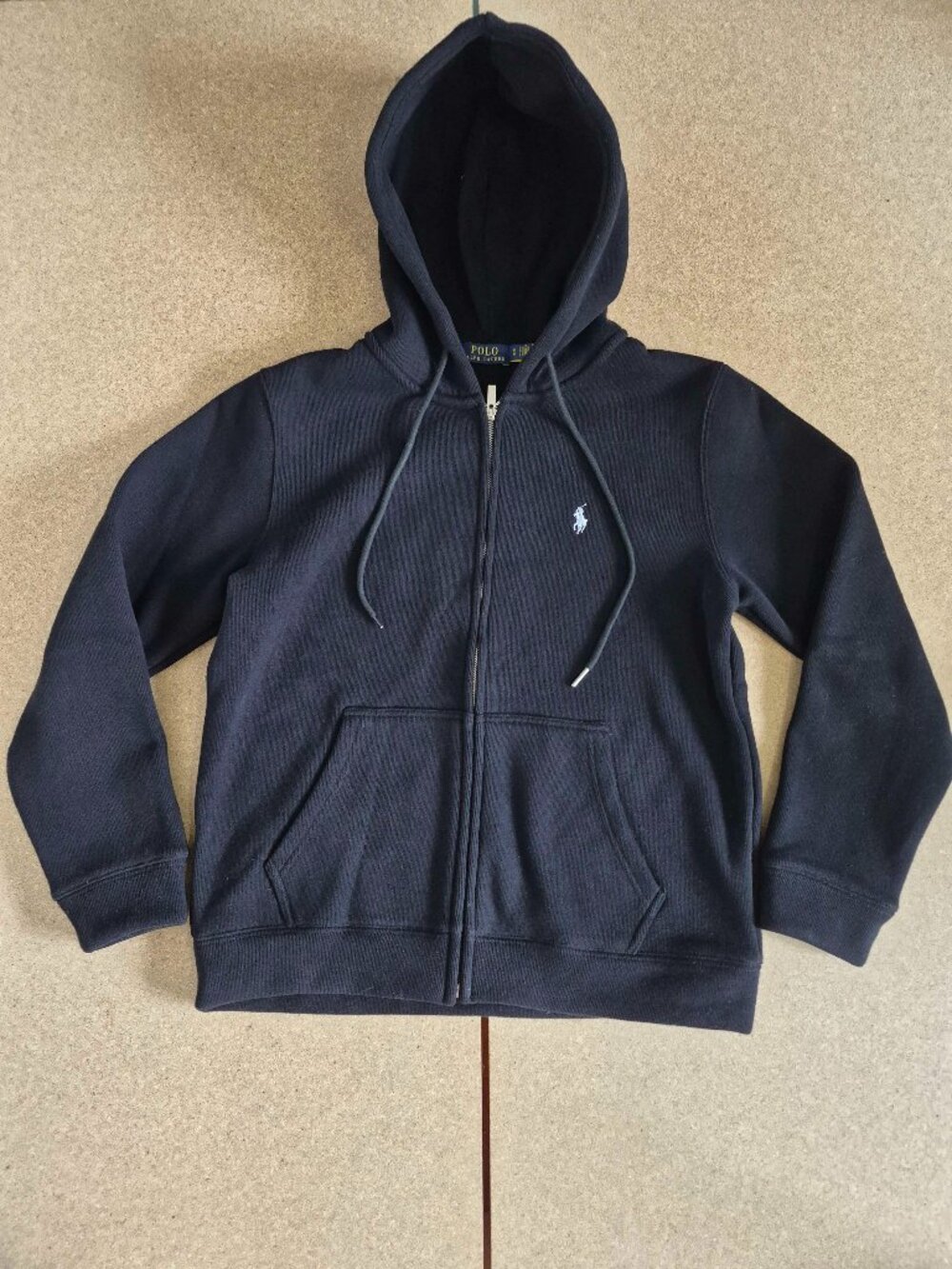 Polo Ralph Lauren Black Zip Up Hoodie - Size Medium - Brand New